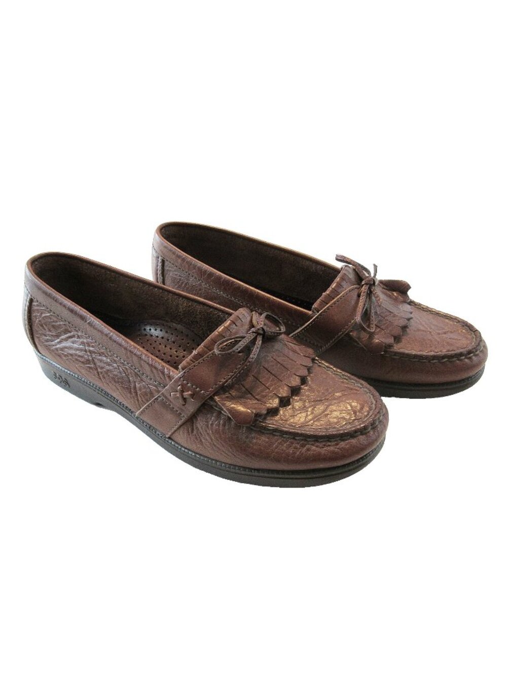SAS Softie Kilte Comfort Shoes Womens 8W Brown Leather Loafer Tassel Slip On USA